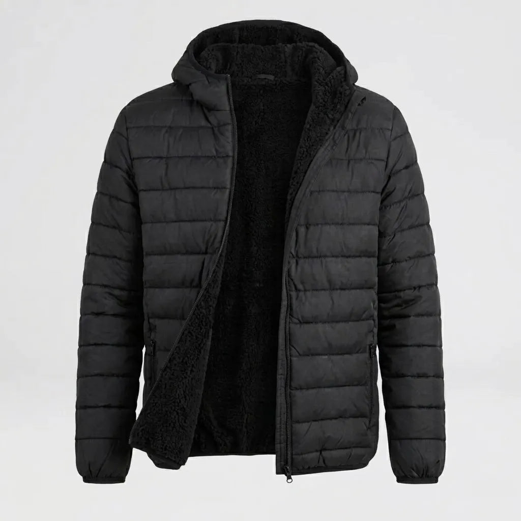 Campera Hombre Con Corderito Inflada Invierno Capucha - Njt - Image 1