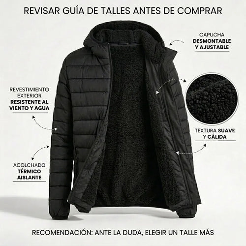 Imagem 5 de 8 de Campera Hombre Con Corderito Inflada Invierno Capucha - Njt