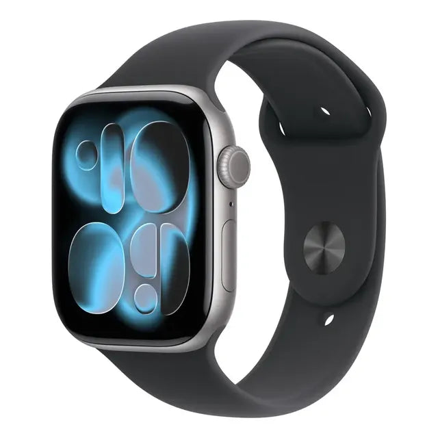 Apple Watch Series 11 GPS • Caja de aluminio gris espacial de 46 mm • Correa deportiva negra - Image 1
