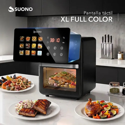 Imagem 5 de 8 de Freidora De Aire Suono Airfryer Neo Oven Descongela Fríe Asar Recalenta 12 L Comida Saludable Pantalla Xl Color Negro