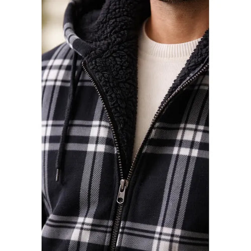 Imagem 6 de 8 de Campera Con Piel Peluche A Cuadros Escocesa