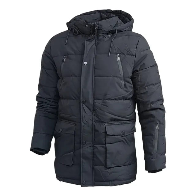 Camperón Puffer Hombre Con Piel Capucha Desmontables - Image 1
