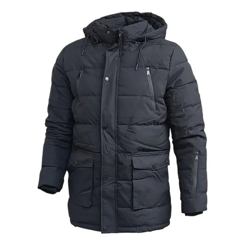 Camperón Puffer Hombre Con Piel Capucha Desmontables - Image 1
