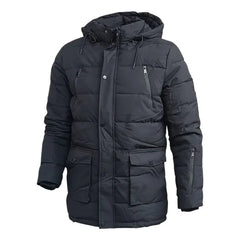 Camperón Puffer Hombre Con Piel Capucha Desmontables