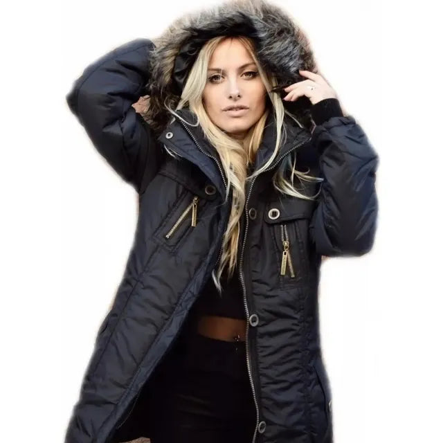 Campera Camperon Larga D Mujer Piel En Su Interior Abrigadas - Image 3