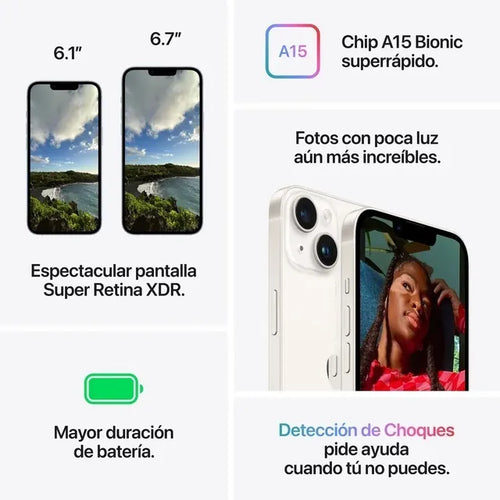 Imagem 8 de 10 de Apple iPhone 14 (128 GB) - Blanco estelar - Distribuidor Autorizado