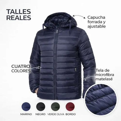 Imagem 2 de 9 de Campera Inflable Super Abrigada Capucha Invierno Hombre