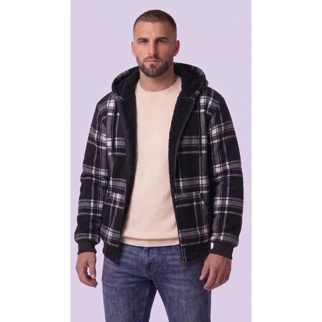 Campera Con Piel Peluche A Cuadros Escocesa - Image 2
