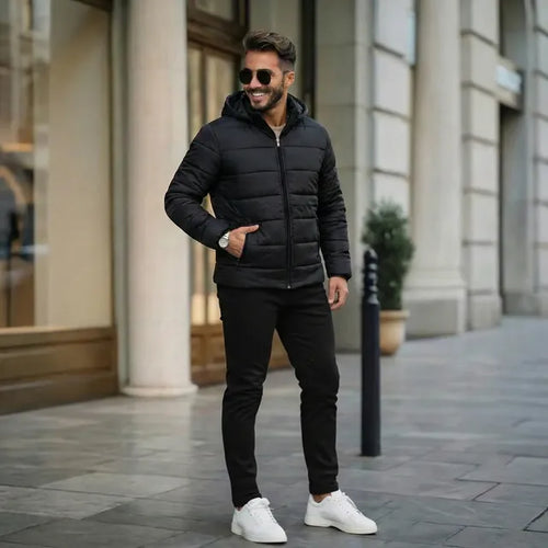 Imagem 3 de 8 de Campera Inflada Hombre Con Capucha - Abrigadas Invierno 19