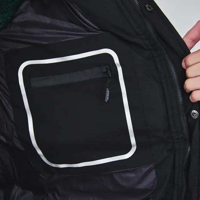 Campera Parka Hombre Negra Impermeable Importada Capucha - Image 5