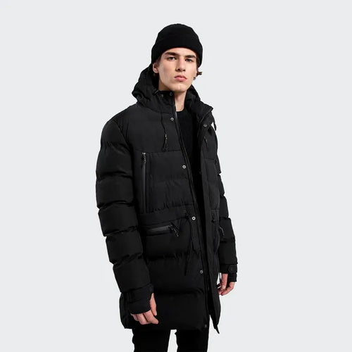 Imagem 1 de 8 de Campera Parka Hombre Negra Impermeable Importada Capucha