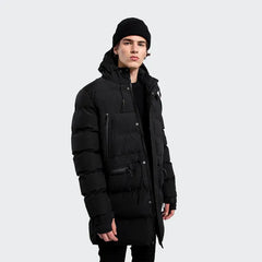 Campera Parka Hombre Negra Impermeable Importada Capucha