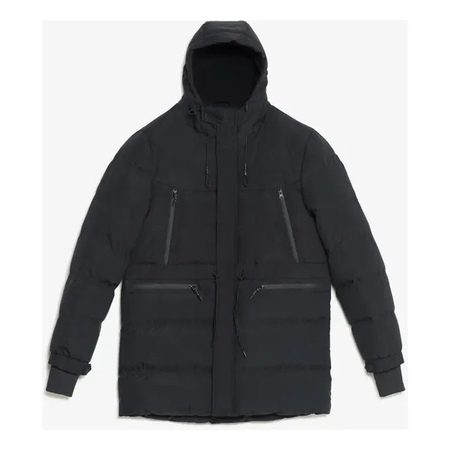 Campera Parka Hombre Negra Impermeable Importada Capucha - Image 8