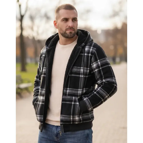 Imagem 1 de 8 de Campera Con Piel Peluche A Cuadros Escocesa