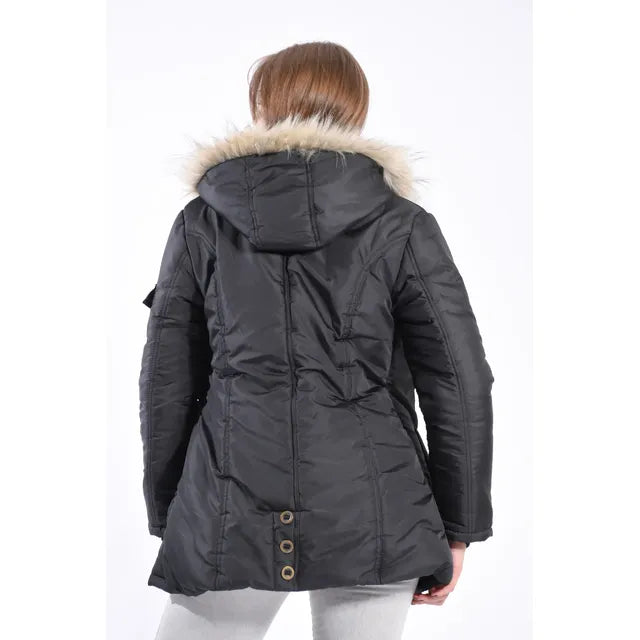 Campera Camperon Larga D Mujer Piel En Su Interior Abrigadas - Image 5