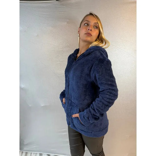 Imagem 6 de 6 de Campera Mujer Corderito Bifas Tapado Buzo Moda Dama
