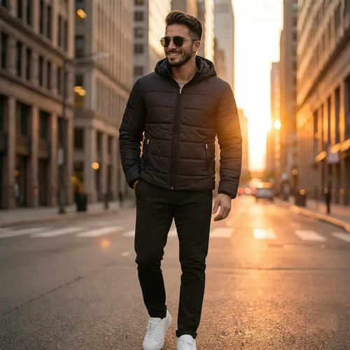Imagem 4 de 8 de Campera Inflada Hombre Con Capucha - Abrigadas Invierno 19