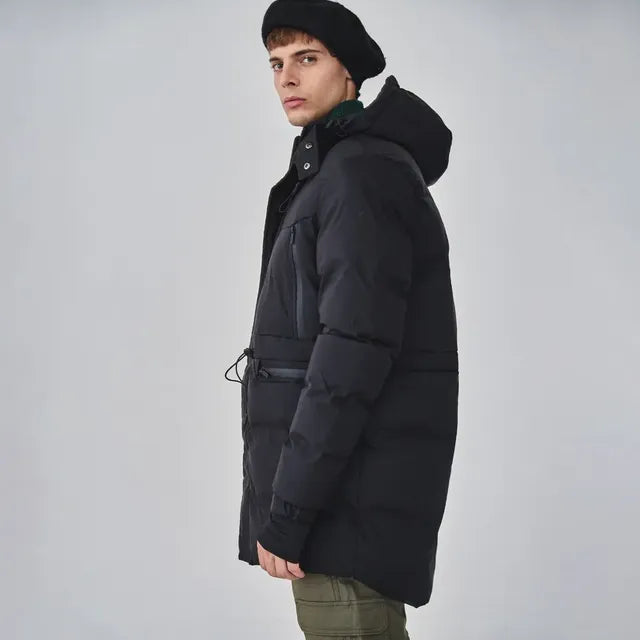 Campera Parka Hombre Negra Impermeable Importada Capucha - Image 4