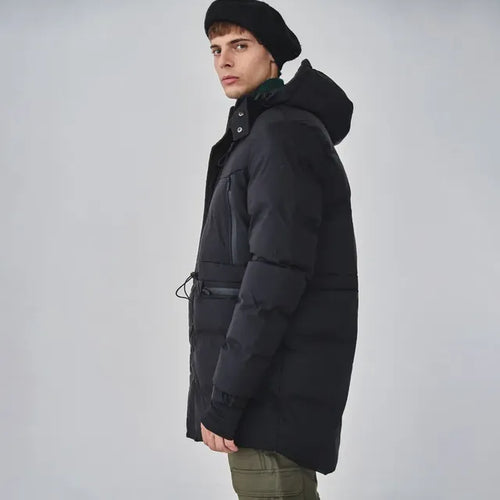 Imagem 4 de 8 de Campera Parka Hombre Negra Impermeable Importada Capucha