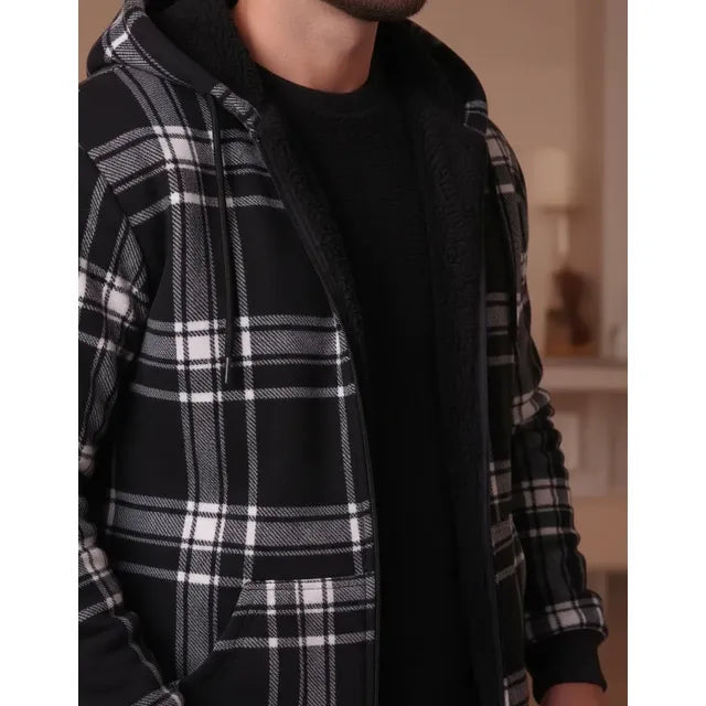 Campera Con Piel Peluche A Cuadros Escocesa - Image 4