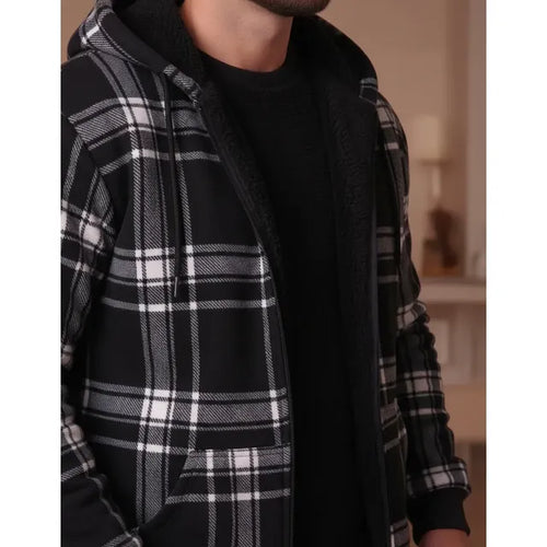 Imagem 4 de 8 de Campera Con Piel Peluche A Cuadros Escocesa