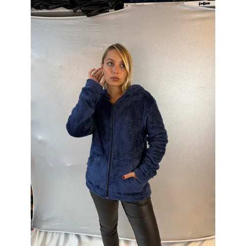 Imagem 5 de 6 de Campera Mujer Corderito Bifas Tapado Buzo Moda Dama