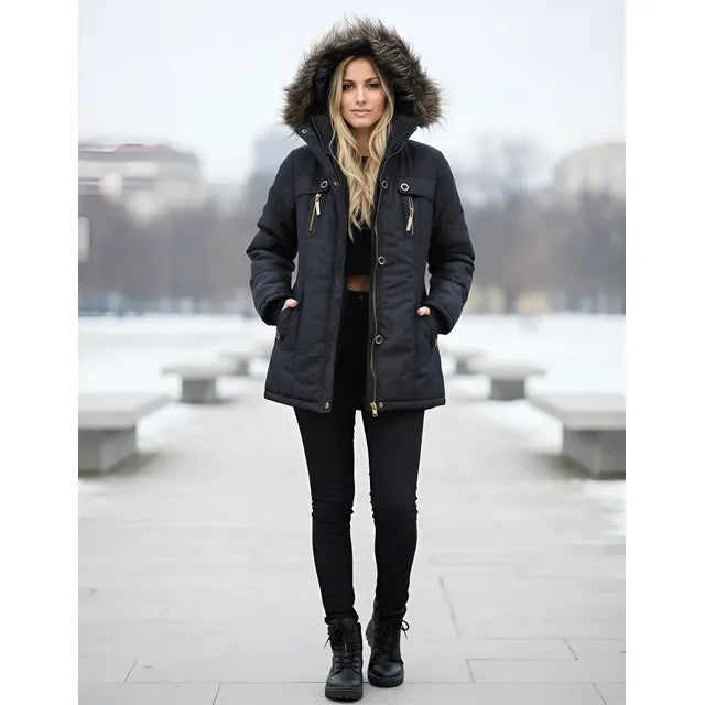 Campera Camperon Larga D Mujer Piel En Su Interior Abrigadas - Image 9