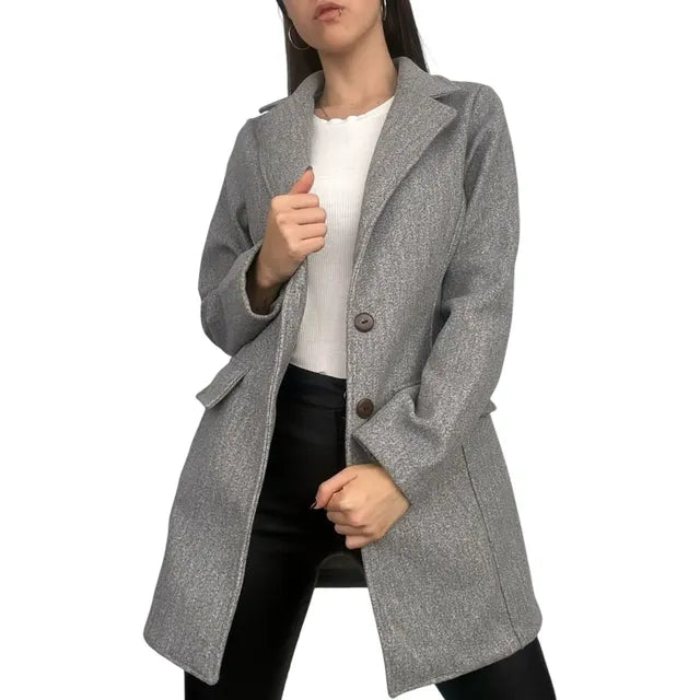 Tapado De Paño Premium Mujer Con Botones Y Bolsillos Reales - Image 2