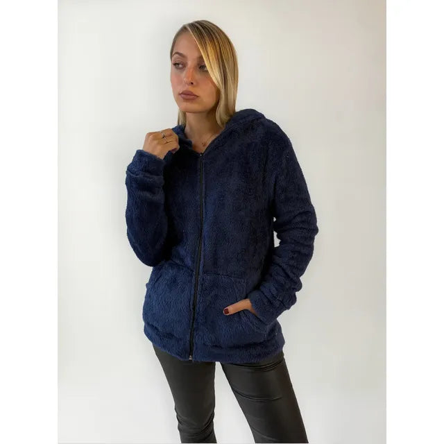Campera Mujer Corderito Bifas Tapado Buzo Moda Dama - Image 2