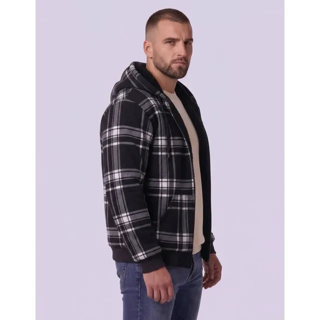 Campera Con Piel Peluche A Cuadros Escocesa - Image 3