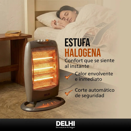 Imagem 7 de 10 de Estufa Halogena Giratoria 400w/1200w Corte Por Caida Gris