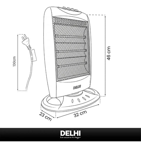 Imagem 10 de 10 de Estufa Halogena Giratoria 400w/1200w Corte Por Caida Gris