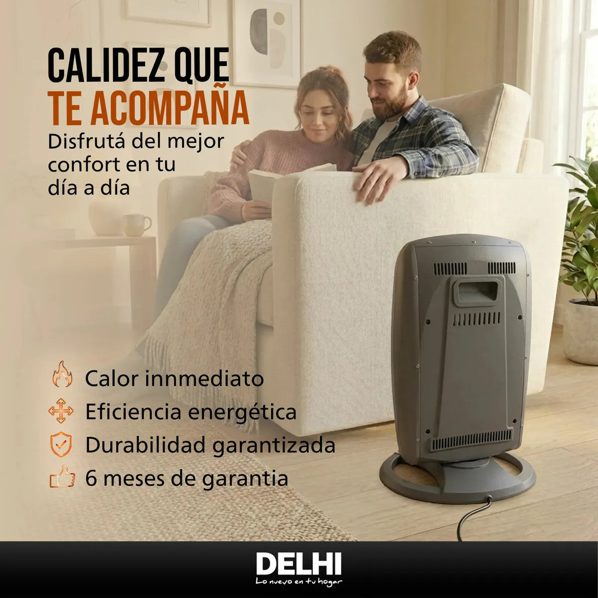 Estufa Halogena Giratoria 400w/1200w Corte Por Caida Gris - Image 5