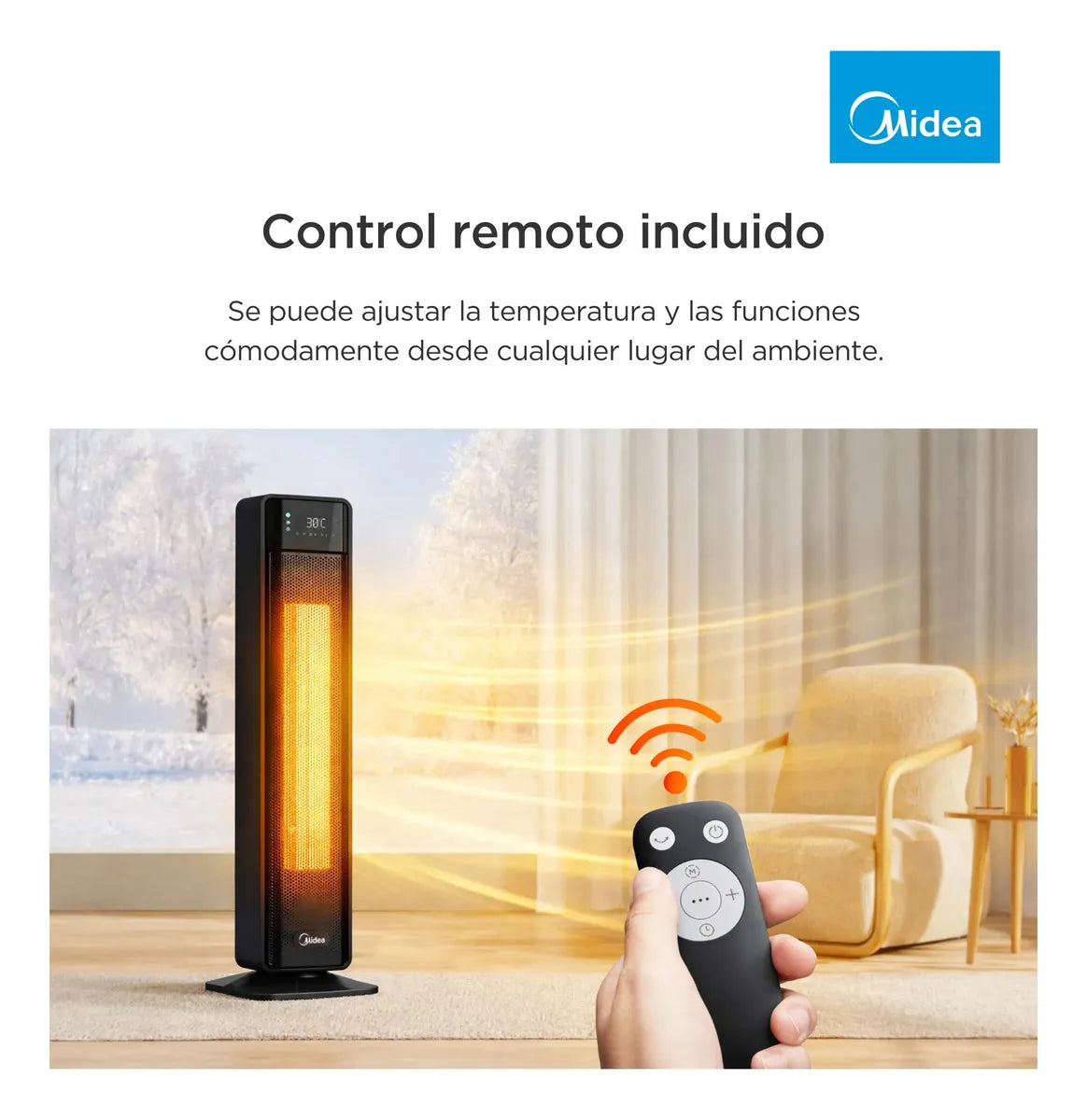 Calefactor Torre Midea Tch-2kw-ar1 Color Negro - Image 5