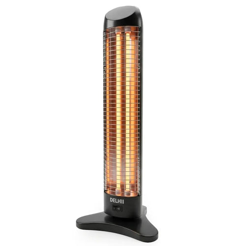 Imagem 1 de 9 de Estufa Eléctrica Vertical De Cuarzo Delhi 2 Velas 1200w negro