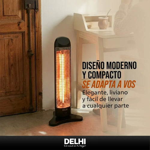 Imagem 8 de 9 de Estufa Eléctrica Vertical De Cuarzo Delhi 2 Velas 1200w negro