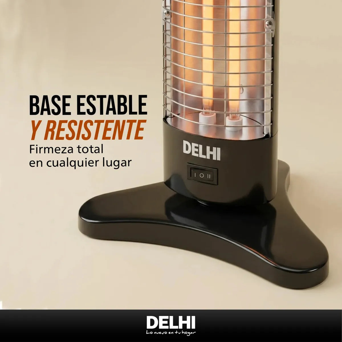 Estufa Eléctrica Vertical De Cuarzo Delhi 2 Velas 1200w negro - Image 5