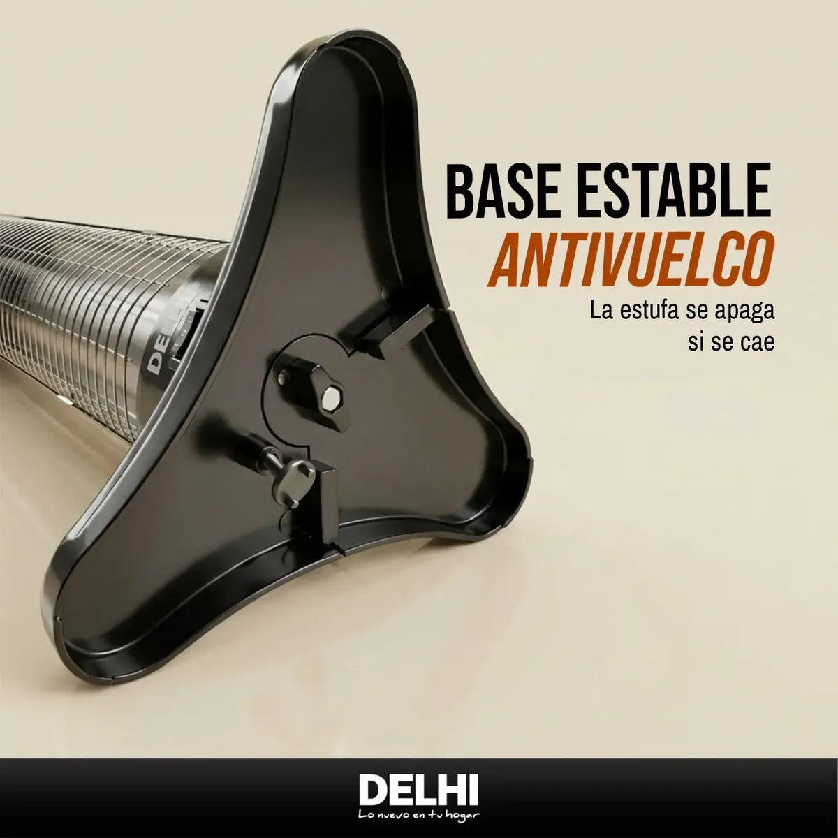 Estufa Eléctrica Vertical De Cuarzo Delhi 2 Velas 1200w negro - Image 6