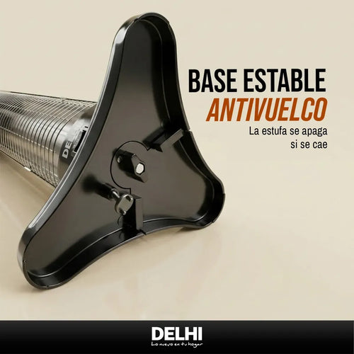 Imagem 6 de 9 de Estufa Eléctrica Vertical De Cuarzo Delhi 2 Velas 1200w negro